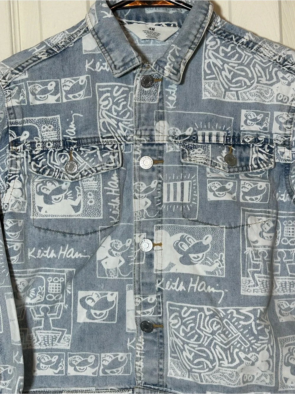 Disney Mickey Mouse H&M x Keith Haring Girls' Denim Jacket Size M (8/10)